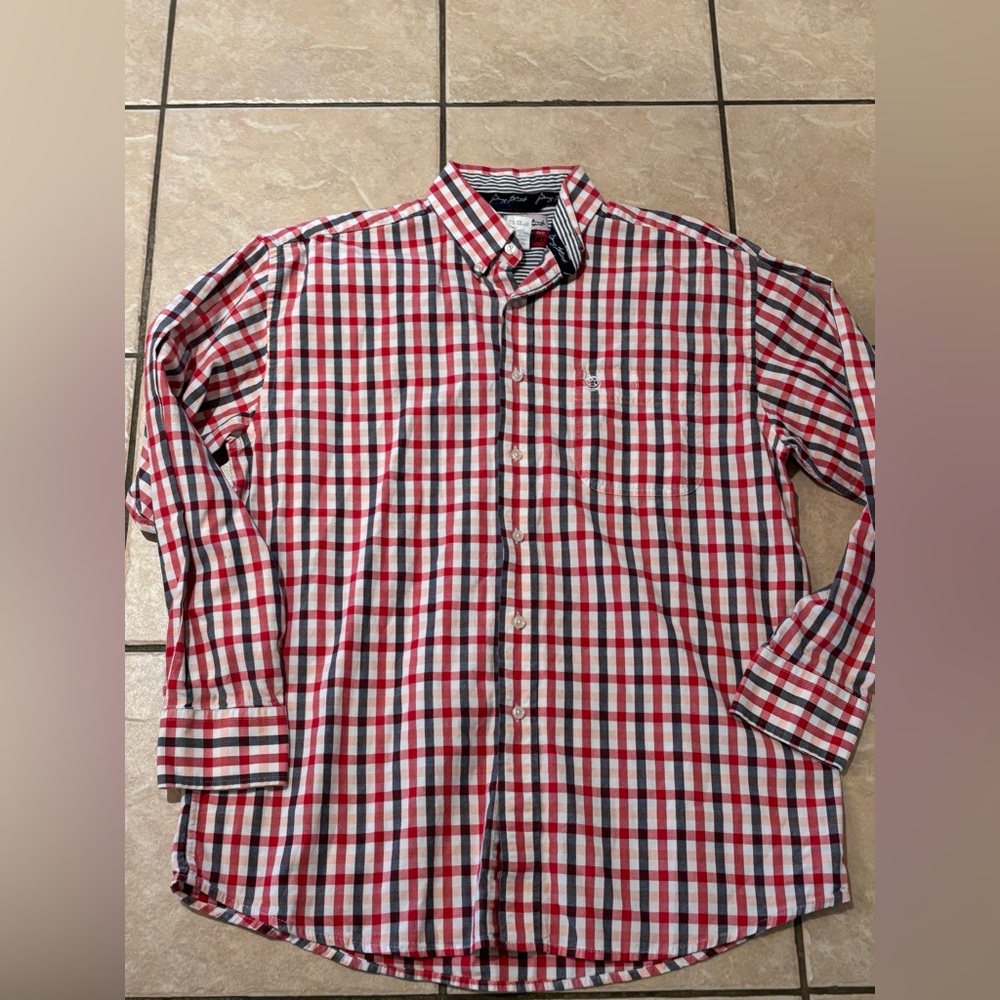 George Straight Wrangler  Red and White Checkered‎ Shirt